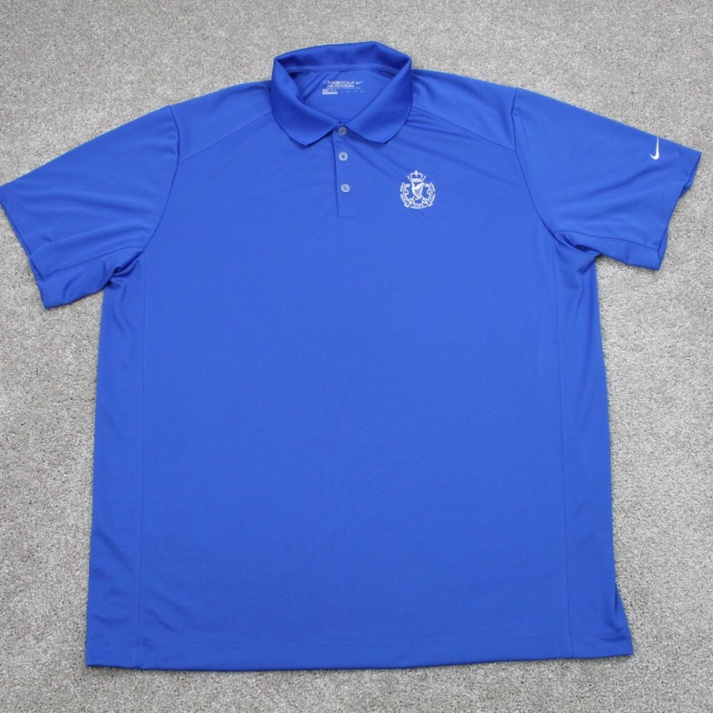 Nike Golf Tour Performance Polo Shirt Mens‎ 2XL XXL Blue Dri-Fit S/S Pullover